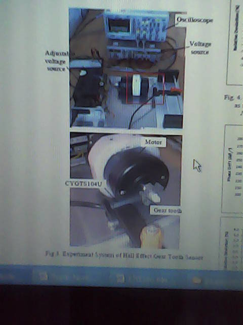 Model system of Hall Effect gear tooth detector.